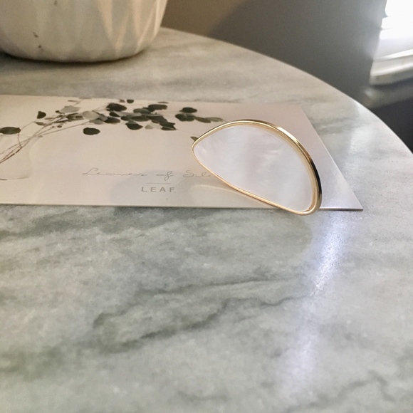 Plate Stone Cream Gold Irregular Adjustable Ring - Picture 6 of 8